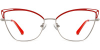 Cateye Red-Silver Frame