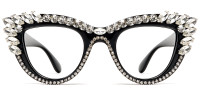 Cateye White Rhinestone Frame